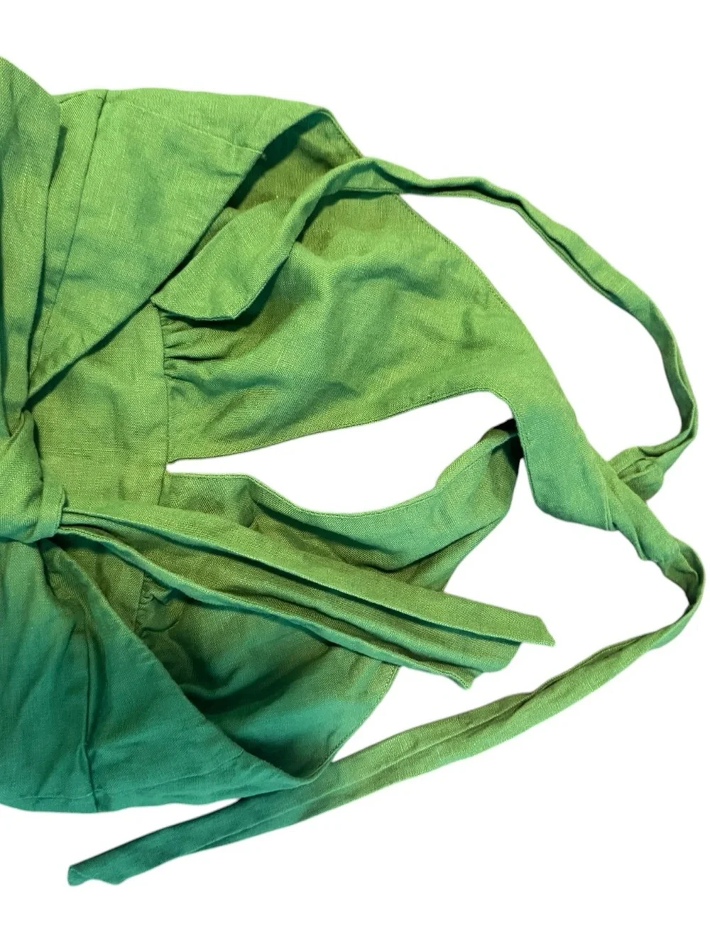 Reformation Kelly Green Linen Tulin Top & Skirt Set, Size 8 Top / Size 4 Skirt